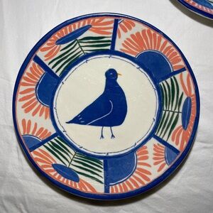 Set of 3 Anthropologie Susan Hall Dessert Bird Plates
